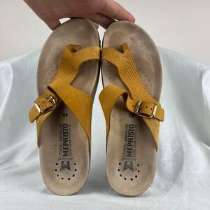Mephisto Yellow Sandals With Buckle Detail Size 10 (40)